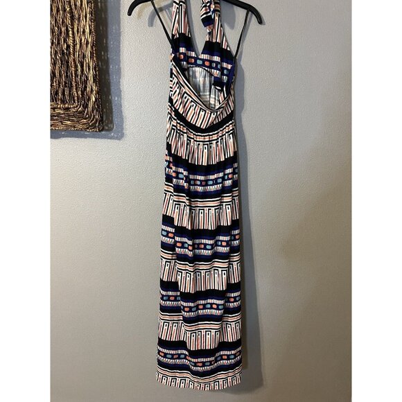 DVF Diane Von Furstenberg Maxi Dress 10 Long Silk Halter Pockets NEW - Picture 12 of 13
